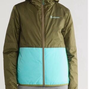 Cotopaxi Women's Puffer Jacket - Olive and Aqua